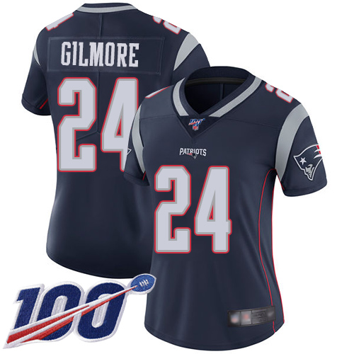 Nike Patriots #24 Stephon Gilmore Navy Blue Team Color Women's Stitched NFL 100th Season Vapor Limited Jersey Nike Patriots #24 Stephon Gilmore Navy Blue Team Color Women's Stitched NFL 100th Season Vapor Limited Jersey