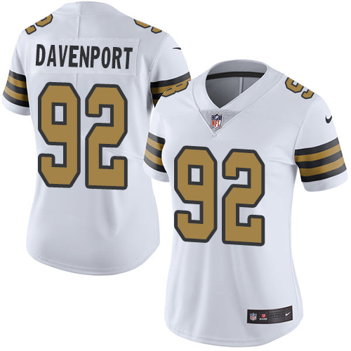 Nike Saints #92 Marcus Davenport White Women's Stitched NFL Limited Rush Jersey Nike Saints #92 Marcus Davenport White Women's Stitched NFL Limited Rush Jersey