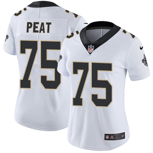 Nike Saints #75 Andrus Peat White Women's Stitched NFL Vapor Untouchable Limited Jersey Nike Saints #75 Andrus Peat White Women's Stitched NFL Vapor Untouchable Limited Jersey