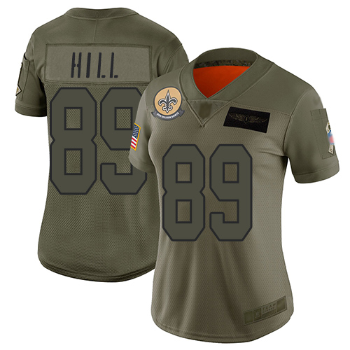 Nike Saints #89 Josh Hill Camo Women's Stitched NFL Limited 2019 Salute to Service Jersey Nike Saints #89 Josh Hill Camo Women's Stitched NFL Limited 2019 Salute to Service Jersey