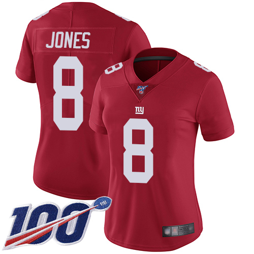 Nike Giants #8 Daniel Jones Red Alternate Women's Stitched NFL 100th Season Vapor Limited Jersey Nike Giants #8 Daniel Jones Red Alternate Women's Stitched NFL 100th Season Vapor Limited Jersey