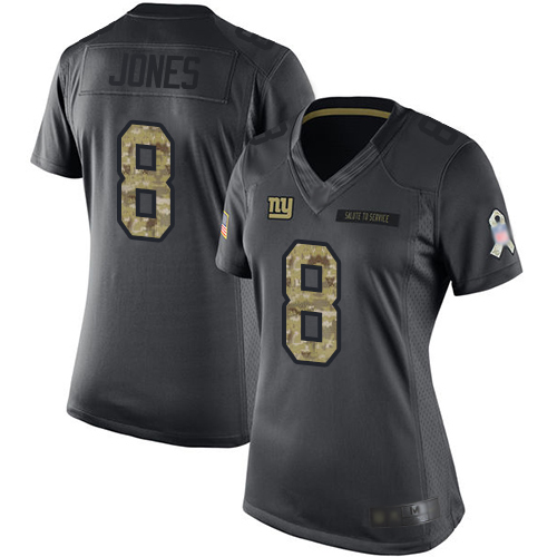 Nike Giants #8 Daniel Jones Black Women's Stitched NFL Limited 2016 Salute to Service Jersey Nike Giants #8 Daniel Jones Black Women's Stitched NFL Limited 2016 Salute to Service Jersey