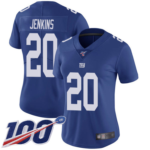 Nike Giants #20 Janoris Jenkins Royal Blue Team Color Women's Stitched NFL 100th Season Vapor Limited Jersey Nike Giants #20 Janoris Jenkins Royal Blue Team Color Women's Stitched NFL 100th Season Vapor Limited Jersey