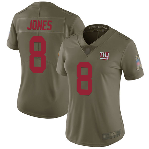 Nike Giants #8 Daniel Jones Olive Women's Stitched NFL Limited 2017 Salute to Service Jersey Nike Giants #8 Daniel Jones Olive Women's Stitched NFL Limited 2017 Salute to Service Jersey