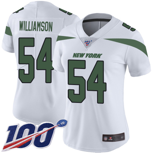 Nike Jets #54 Avery Williamson White Women's Stitched NFL 100th Season Vapor Limited Jersey Nike Jets #54 Avery Williamson White Women's Stitched NFL 100th Season Vapor Limited Jersey