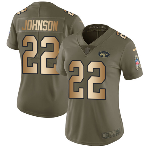 Nike Jets #22 Trumaine Johnson Olive/Gold Women's Stitched NFL Limited 2017 Salute to Service Jersey Nike Jets #22 Trumaine Johnson Olive/Gold Women's Stitched NFL Limited 2017 Salute to Service Jersey