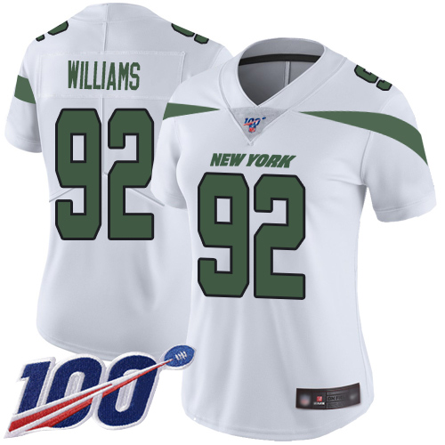 Nike Jets #92 Leonard Williams White Women's Stitched NFL 100th Season Vapor Limited Jersey Nike Jets #92 Leonard Williams White Women's Stitched NFL 100th Season Vapor Limited Jersey