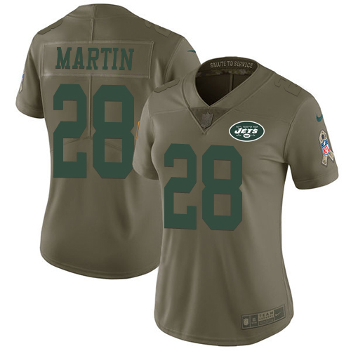 Nike Jets #28 Curtis Martin Olive Women's Stitched NFL Limited 2017 Salute to Service Jersey Nike Jets #28 Curtis Martin Olive Women's Stitched NFL Limited 2017 Salute to Service Jersey