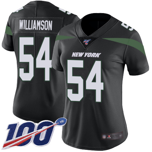 Nike Jets #54 Avery Williamson Black Alternate Women's Stitched NFL 100th Season Vapor Limited Jersey Nike Jets #54 Avery Williamson Black Alternate Women's Stitched NFL 100th Season Vapor Limited Jersey