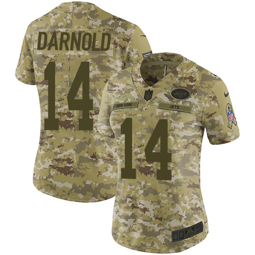 Nike Jets #14 Sam Darnold Camo Women's Stitched NFL Limited 2018 Salute to Service Jersey Nike Jets #14 Sam Darnold Camo Women's Stitched NFL Limited 2018 Salute to Service Jersey