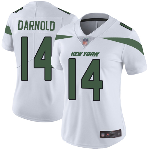 Nike Jets #14 Sam Darnold White Women's Stitched NFL Vapor Untouchable Limited Jersey Nike Jets #14 Sam Darnold White Women's Stitched NFL Vapor Untouchable Limited Jersey