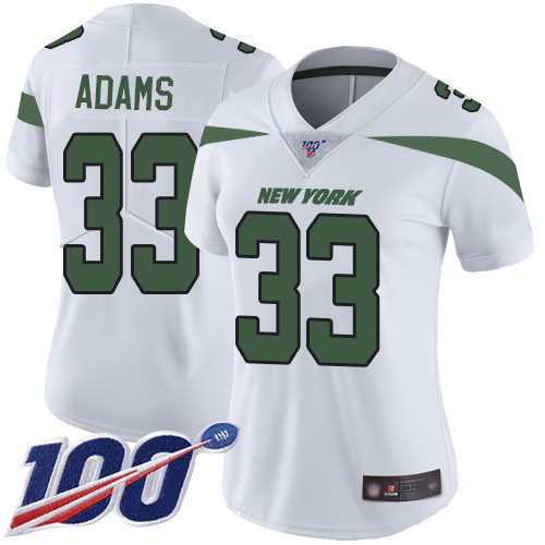 Nike Jets #33 Jamal Adams White Women's Stitched NFL 100th Season Vapor Limited Jersey Nike Jets #33 Jamal Adams White Women's Stitched NFL 100th Season Vapor Limited Jersey