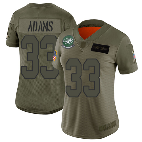 Nike Jets #33 Jamal Adams Camo Women's Stitched NFL Limited 2019 Salute to Service Jersey Nike Jets #33 Jamal Adams Camo Women's Stitched NFL Limited 2019 Salute to Service Jersey
