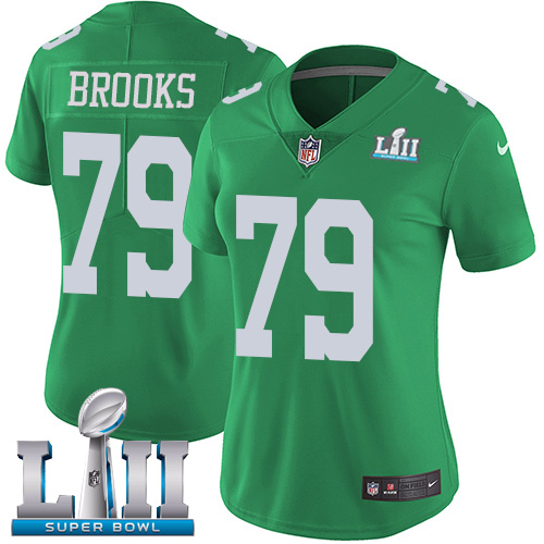 Nike Eagles #79 Brandon Brooks Green Super Bowl LII Women's Stitched NFL Limited Rush Jersey Nike Eagles #79 Brandon Brooks Green Super Bowl LII Women's Stitched NFL Limited Rush Jersey
