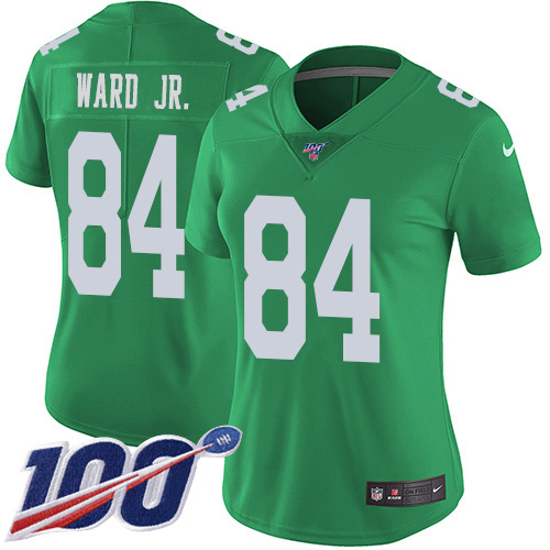 Nike Eagles #84 Greg Ward Jr. Green Women's Stitched NFL Limited Rush 100th Season Jersey Nike Eagles #84 Greg Ward Jr. Green Women's Stitched NFL Limited Rush 100th Season Jersey