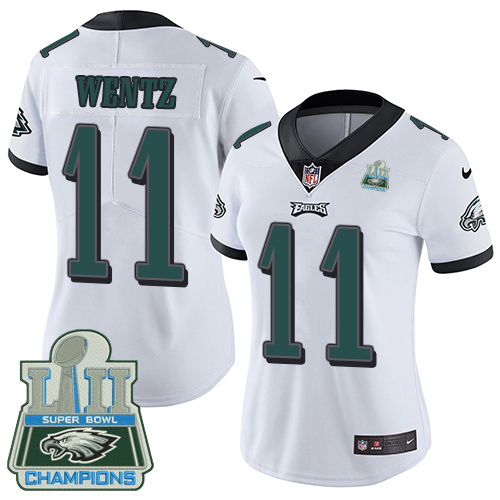 Nike Eagles #11 Carson Wentz White Super Bowl LII Champions Women's Stitched NFL Vapor Untouchable Limited Jersey Nike Eagles #11 Carson Wentz White Super Bowl LII Champions Women's Stitched NFL Vapor Untouchable Limited Jersey