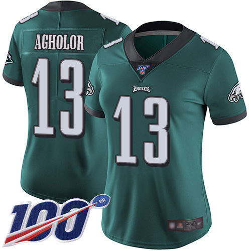Nike Eagles #13 Nelson Agholor Midnight Green Team Color Women's Stitched NFL 100th Season Vapor Limited Jersey Nike Eagles #13 Nelson Agholor Midnight Green Team Color Women's Stitched NFL 100th Season Vapor Limited Jersey