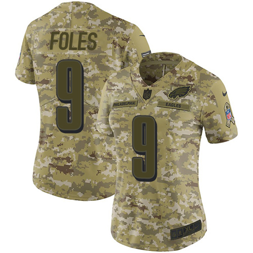 Nike Eagles #9 Nick Foles Camo Women's Stitched NFL Limited 2018 Salute to Service Jersey Nike Eagles #9 Nick Foles Camo Women's Stitched NFL Limited 2018 Salute to Service Jersey