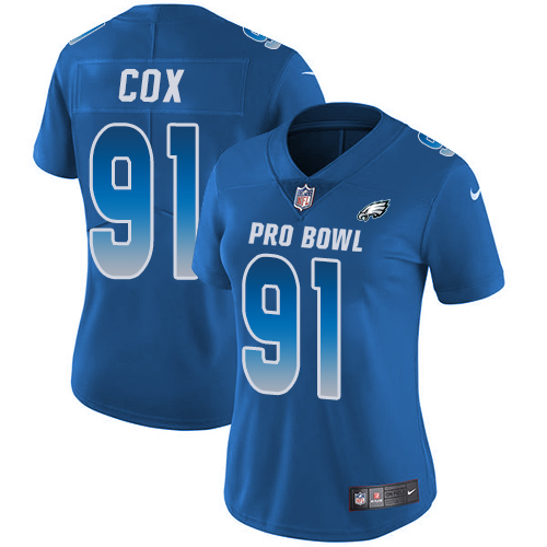 Nike Eagles #91 Fletcher Cox Royal Women's Stitched NFL Limited NFC 2019 Pro Bowl Jersey Nike Eagles #91 Fletcher Cox Royal Women's Stitched NFL Limited NFC 2019 Pro Bowl Jersey