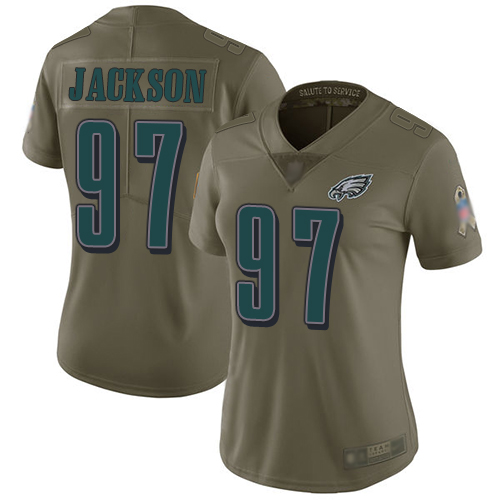 Nike Eagles #97 Malik Jackson Olive Women's Stitched NFL Limited 2017 Salute to Service Jersey Nike Eagles #97 Malik Jackson Olive Women's Stitched NFL Limited 2017 Salute to Service Jersey