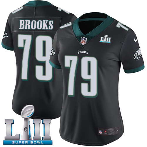 Nike Eagles #79 Brandon Brooks Black Alternate Super Bowl LII Women's Stitched NFL Vapor Untouchable Limited Jersey Nike Eagles #79 Brandon Brooks Black Alternate Super Bowl LII Women's Stitched NFL Vapor Untouchable Limited Jersey