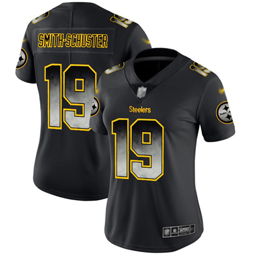 Nike Steelers #19 JuJu Smith-Schuster Black Women's Stitched NFL Vapor Untouchable Limited Smoke Fashion Jersey Nike Steelers #19 JuJu Smith-Schuster Black Women's Stitched NFL Vapor Untouchable Limited Smoke Fashion Jersey