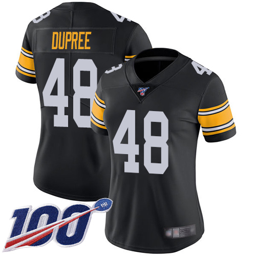 Nike Steelers #48 Bud Dupree Black Alternate Women's Stitched NFL 100th Season Vapor Limited Jersey Nike Steelers #48 Bud Dupree Black Alternate Women's Stitched NFL 100th Season Vapor Limited Jersey