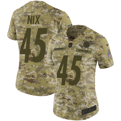 Nike Steelers #45 Roosevelt Nix Camo Women's Stitched NFL Limited 2018 Salute to Service Jersey Nike Steelers #45 Roosevelt Nix Camo Women's Stitched NFL Limited 2018 Salute to Service Jersey
