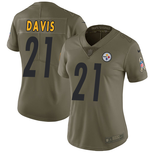 Nike Steelers #21 Sean Davis Olive Women's Stitched NFL Limited 2017 Salute to Service Jersey Nike Steelers #21 Sean Davis Olive Women's Stitched NFL Limited 2017 Salute to Service Jersey