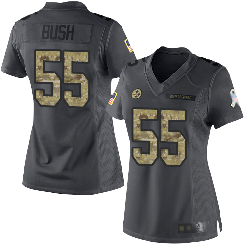 Nike Steelers #55 Devin Bush Black Women's Stitched NFL Limited 2016 Salute to Service Jersey Nike Steelers #55 Devin Bush Black Women's Stitched NFL Limited 2016 Salute to Service Jersey