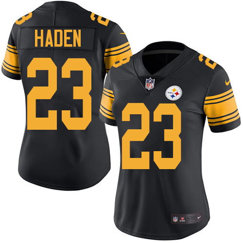 Nike Steelers #23 Joe Haden Black Women's Stitched NFL Limited Rush Jersey Nike Steelers #23 Joe Haden Black Women's Stitched NFL Limited Rush Jersey