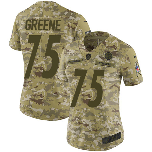 Nike Steelers #75 Joe Greene Camo Women's Stitched NFL Limited 2018 Salute to Service Jersey Nike Steelers #75 Joe Greene Camo Women's Stitched NFL Limited 2018 Salute to Service Jersey