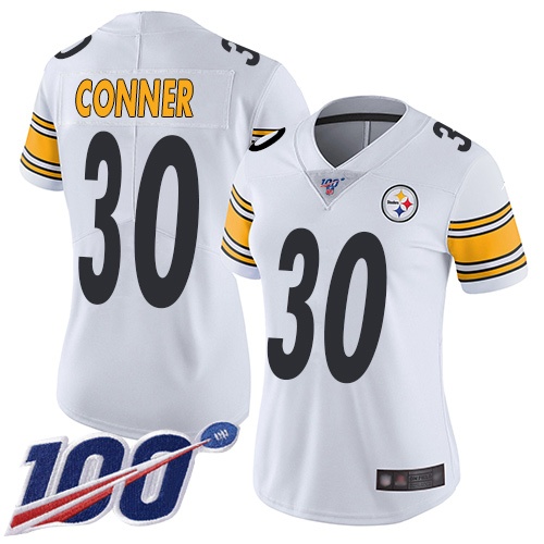 Nike Steelers #30 James Conner White Women's Stitched NFL 100th Season Vapor Limited Jersey Nike Steelers #30 James Conner White Women's Stitched NFL 100th Season Vapor Limited Jersey