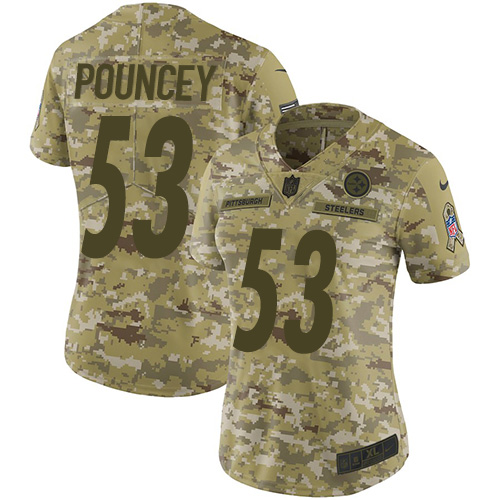 Nike Steelers #53 Maurkice Pouncey Camo Women's Stitched NFL Limited 2018 Salute to Service Jersey Nike Steelers #53 Maurkice Pouncey Camo Women's Stitched NFL Limited 2018 Salute to Service Jersey