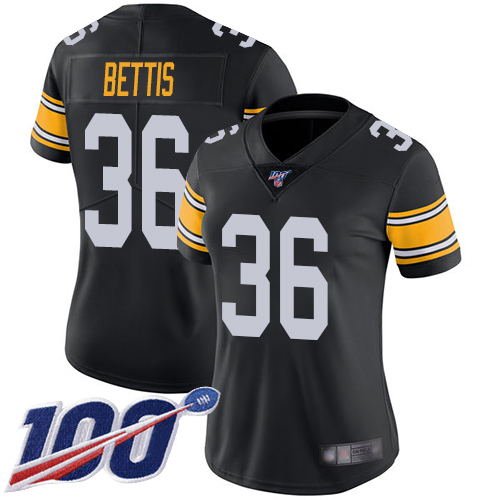 Nike Steelers #36 Jerome Bettis Black Alternate Women's Stitched NFL 100th Season Vapor Limited Jersey Nike Steelers #36 Jerome Bettis Black Alternate Women's Stitched NFL 100th Season Vapor Limited Jersey