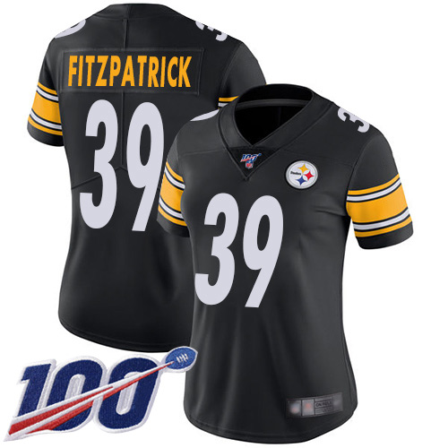 Nike Steelers #39 Minkah Fitzpatrick Black Team Color Women's Stitched NFL 100th Season Vapor Limited Jersey Nike Steelers #39 Minkah Fitzpatrick Black Team Color Women's Stitched NFL 100th Season Vapor Limited Jersey