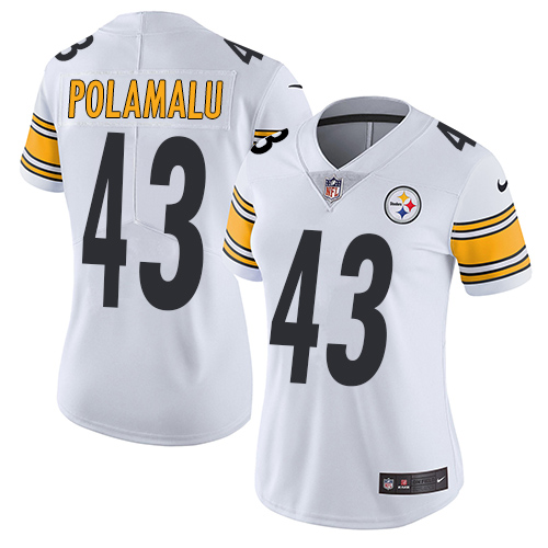 Nike Steelers #43 Troy Polamalu White Women's Stitched NFL Vapor Untouchable Limited Jersey Nike Steelers #43 Troy Polamalu White Women's Stitched NFL Vapor Untouchable Limited Jersey