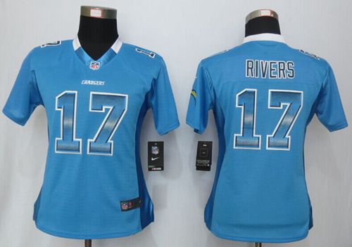 Nike Chargers #17 Philip Rivers Electric Blue Alternate Women's Stitched NFL Elite Strobe Jersey Nike Chargers #17 Philip Rivers Electric Blue Alternate Women's Stitched NFL Elite Strobe Jersey
