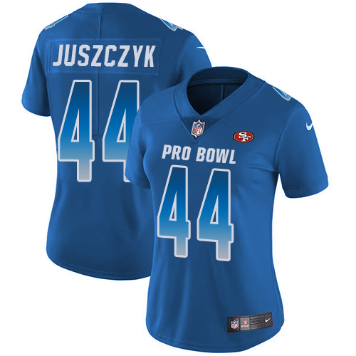 Nike 49ers #44 Kyle Juszczyk Royal Women's Stitched NFL Limited NFC 2018 Pro Bowl Jersey Nike 49ers #44 Kyle Juszczyk Royal Women's Stitched NFL Limited NFC 2018 Pro Bowl Jersey