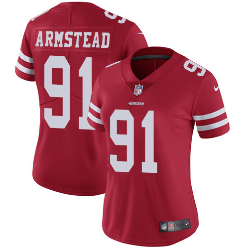 Nike 49ers #91 Arik Armstead Red Team Color Women's Stitched NFL Vapor Untouchable Limited Jersey Nike 49ers #91 Arik Armstead Red Team Color Women's Stitched NFL Vapor Untouchable Limited Jersey
