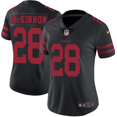 Nike 49ers #28 Jerick McKinnon Black Alternate Women's Stitched NFL Vapor Untouchable Limited Jersey Nike 49ers #28 Jerick McKinnon Black Alternate Women's Stitched NFL Vapor Untouchable Limited Jersey