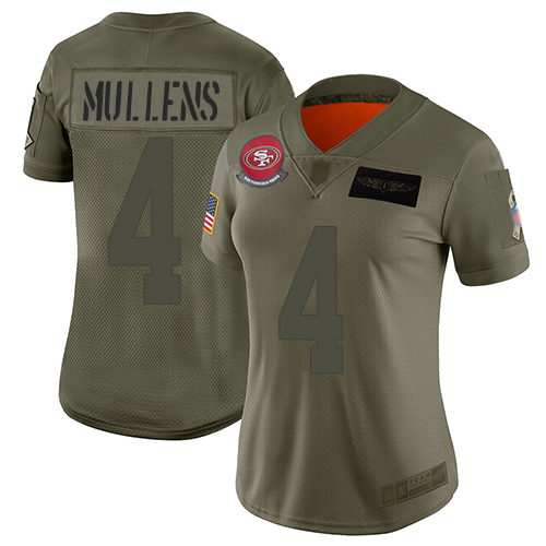 Nike 49ers #4 Nick Mullens Camo Women's Stitched NFL Limited 2019 Salute to Service Jersey Nike 49ers #4 Nick Mullens Camo Women's Stitched NFL Limited 2019 Salute to Service Jersey