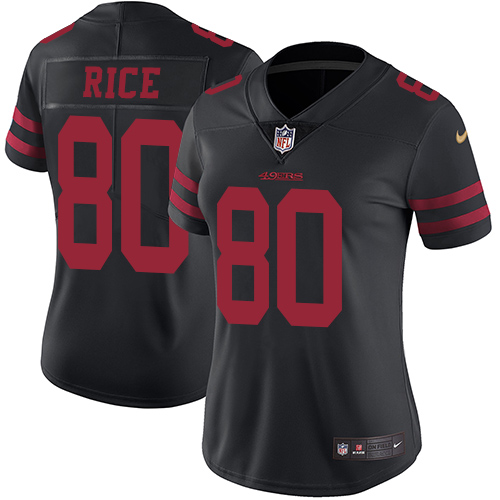 Nike 49ers #80 Jerry Rice Black Alternate Women's Stitched NFL Vapor Untouchable Limited Jersey Nike 49ers #80 Jerry Rice Black Alternate Women's Stitched NFL Vapor Untouchable Limited Jersey