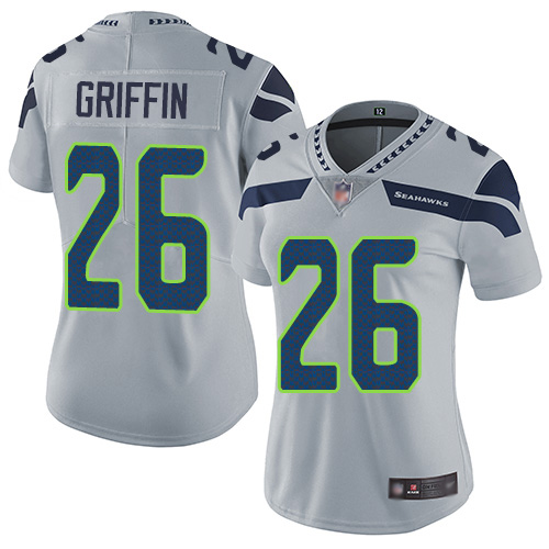 Nike Seahawks #26 Shaquem Griffin Grey Alternate Women's Stitched NFL Vapor Untouchable Limited Jersey Nike Seahawks #26 Shaquem Griffin Grey Alternate Women's Stitched NFL Vapor Untouchable Limited Jersey