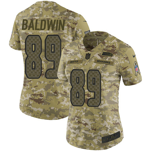 Nike Seahawks #89 Doug Baldwin Camo Women's Stitched NFL Limited 2018 Salute to Service Jersey Nike Seahawks #89 Doug Baldwin Camo Women's Stitched NFL Limited 2018 Salute to Service Jersey