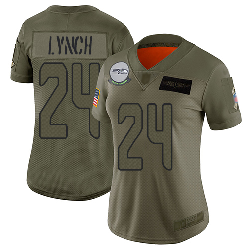 Nike Seahawks #24 Marshawn Lynch Camo Women's Stitched NFL Limited 2019 Salute to Service Jersey Nike Seahawks #24 Marshawn Lynch Camo Women's Stitched NFL Limited 2019 Salute to Service Jersey