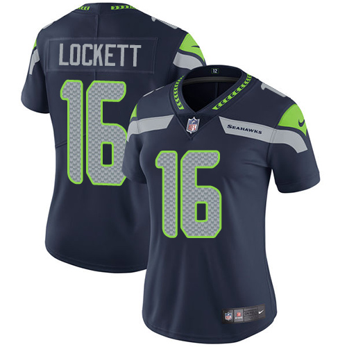 Nike Seahawks #16 Tyler Lockett Steel Blue Team Color Women's Stitched NFL Vapor Untouchable Limited Jersey Nike Seahawks #16 Tyler Lockett Steel Blue Team Color Women's Stitched NFL Vapor Untouchable Limited Jersey