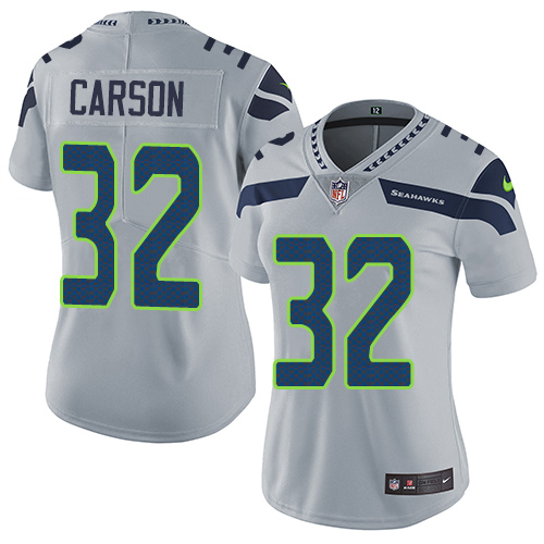 Nike Seahawks #32 Chris Carson Grey Alternate Women's Stitched NFL Vapor Untouchable Limited Jersey Nike Seahawks #32 Chris Carson Grey Alternate Women's Stitched NFL Vapor Untouchable Limited Jersey