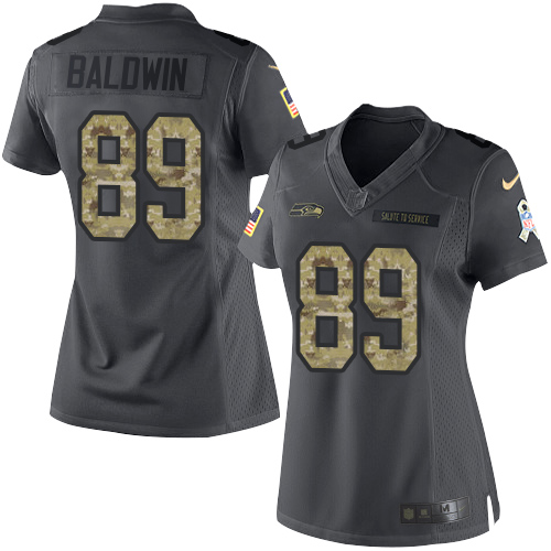 Nike Seahawks #89 Doug Baldwin Black Women's Stitched NFL Limited 2016 Salute to Service Jersey Nike Seahawks #89 Doug Baldwin Black Women's Stitched NFL Limited 2016 Salute to Service Jersey