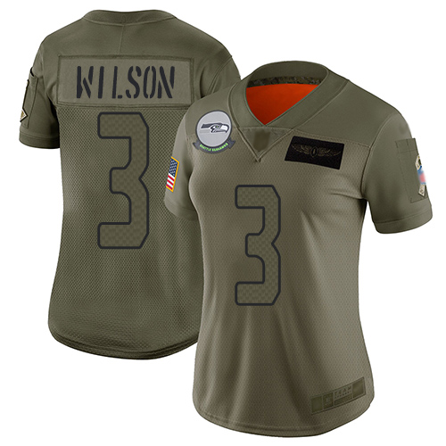 Nike Seahawks #3 Russell Wilson Camo Women's Stitched NFL Limited 2019 Salute to Service Jersey Nike Seahawks #3 Russell Wilson Camo Women's Stitched NFL Limited 2019 Salute to Service Jersey